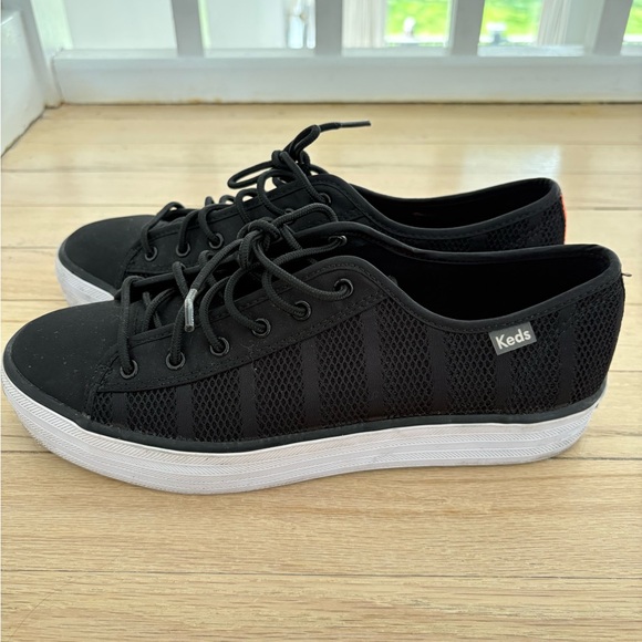Keds Black Canvas Sneakers with White Sole - Picture 4 of 6